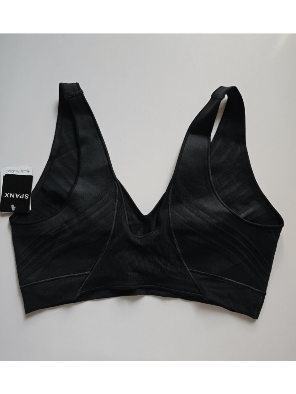Spanx Haute Contour Wireless Black Unlined Bra L Large Unpadded Pullover V-neck - Picture 2 of 8